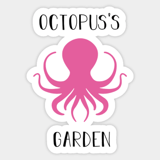 Octopuss Garden, black pink Sticker